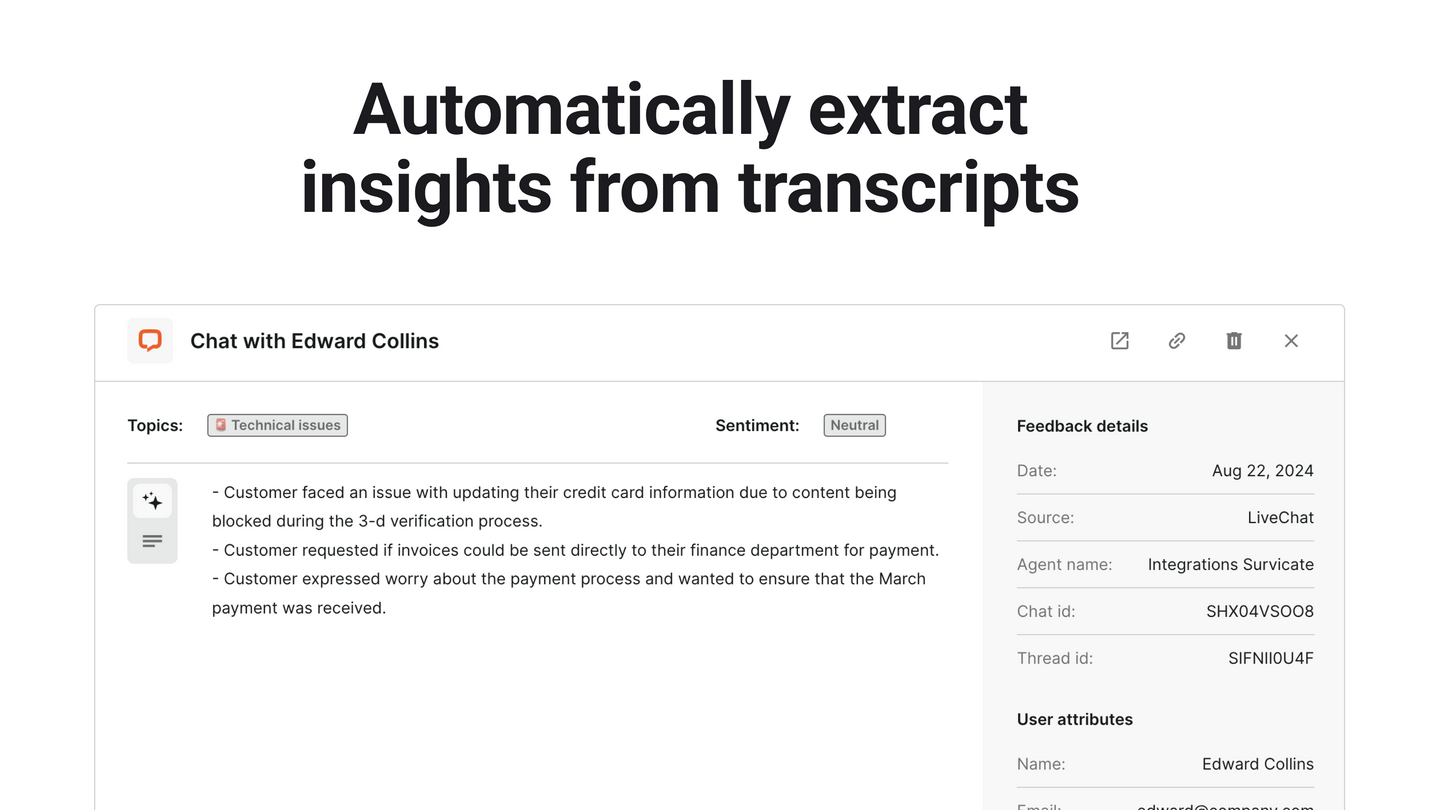 Extract insights automatically