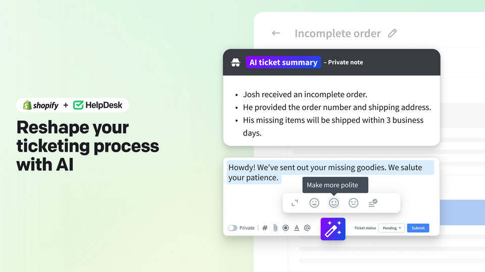 Reshape your ticketing process