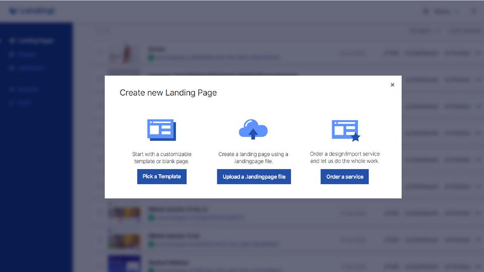 Create New Landing Page