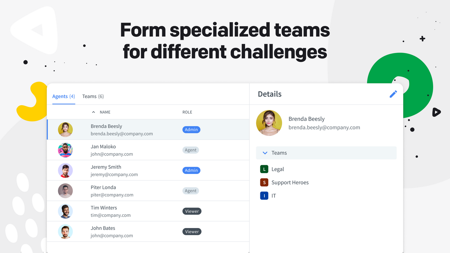 Form specialized teams