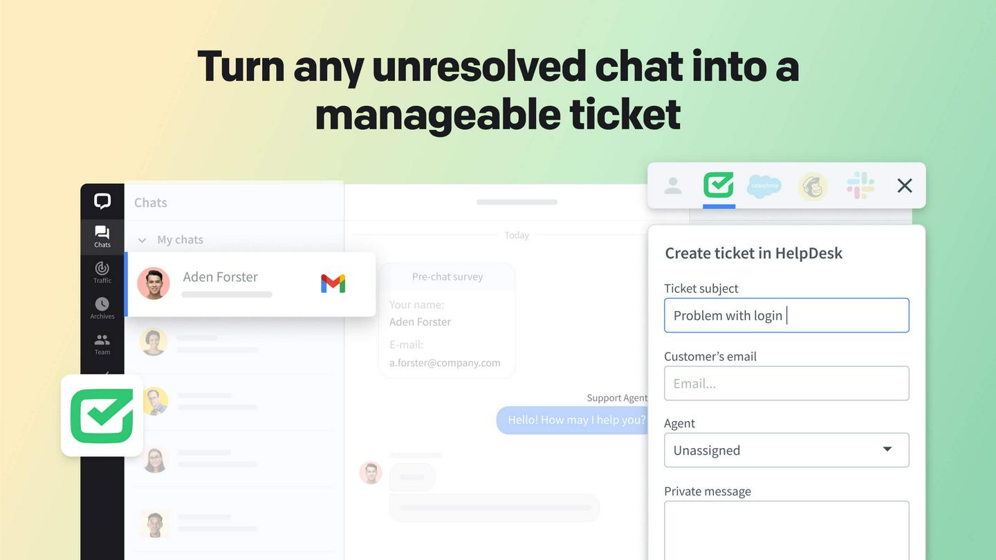 Turn chats into tickets