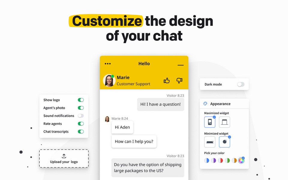 Customizable chat widget