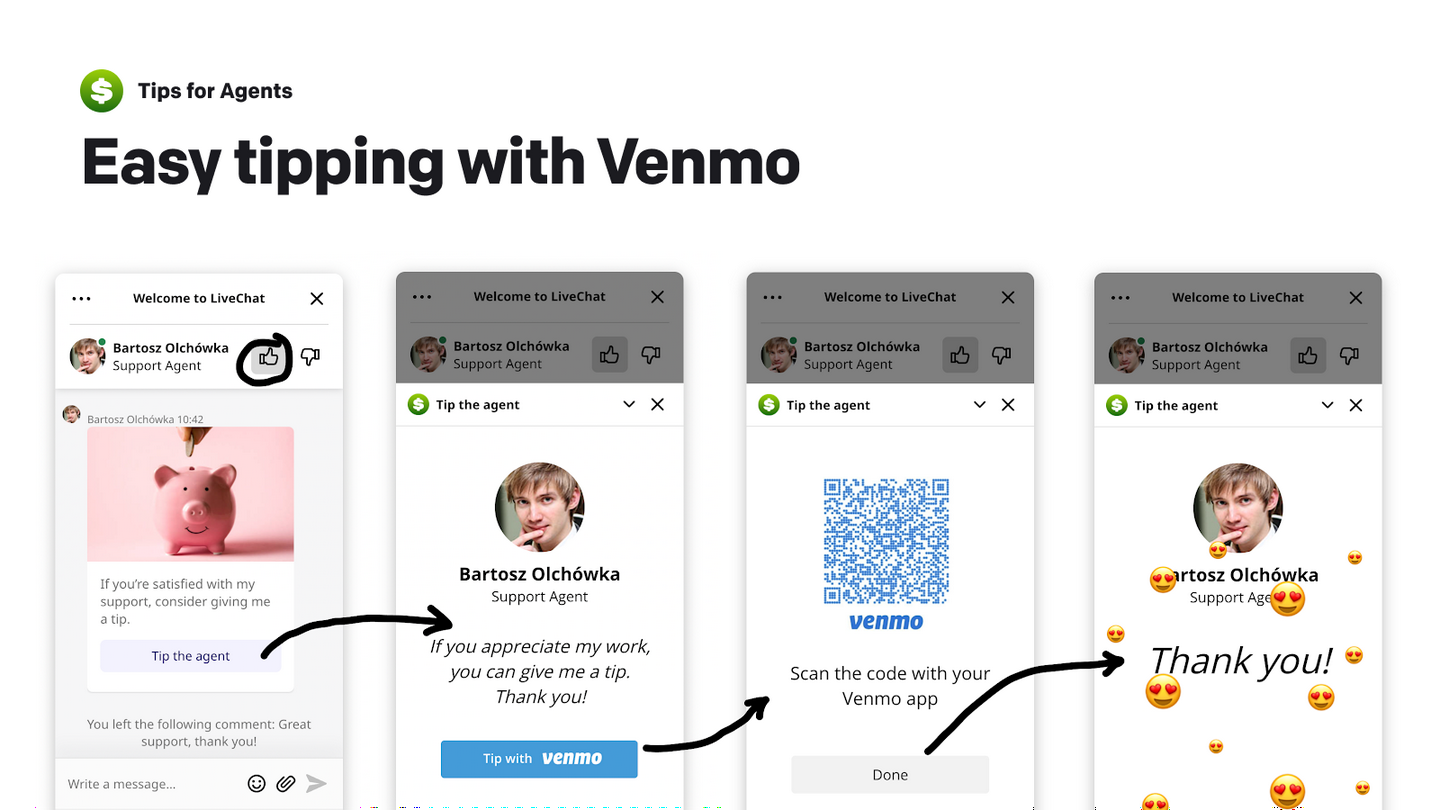 Easy tipping with Venmo