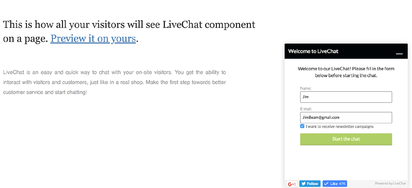 Save LiveChat contacts to iContact email list