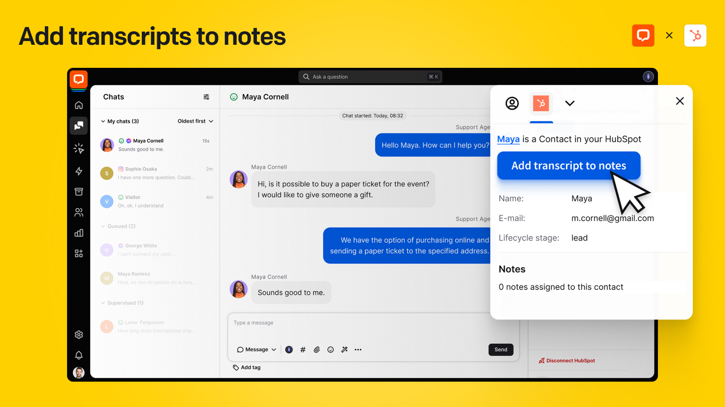 Add transcripts to notes