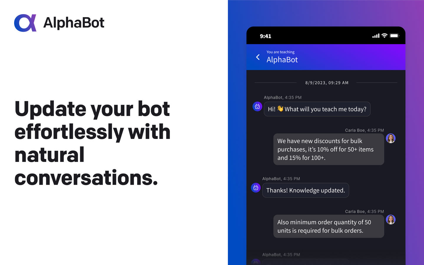 Update your bot effortlessly