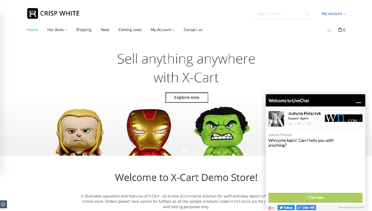 LiveChat on X-Cart website