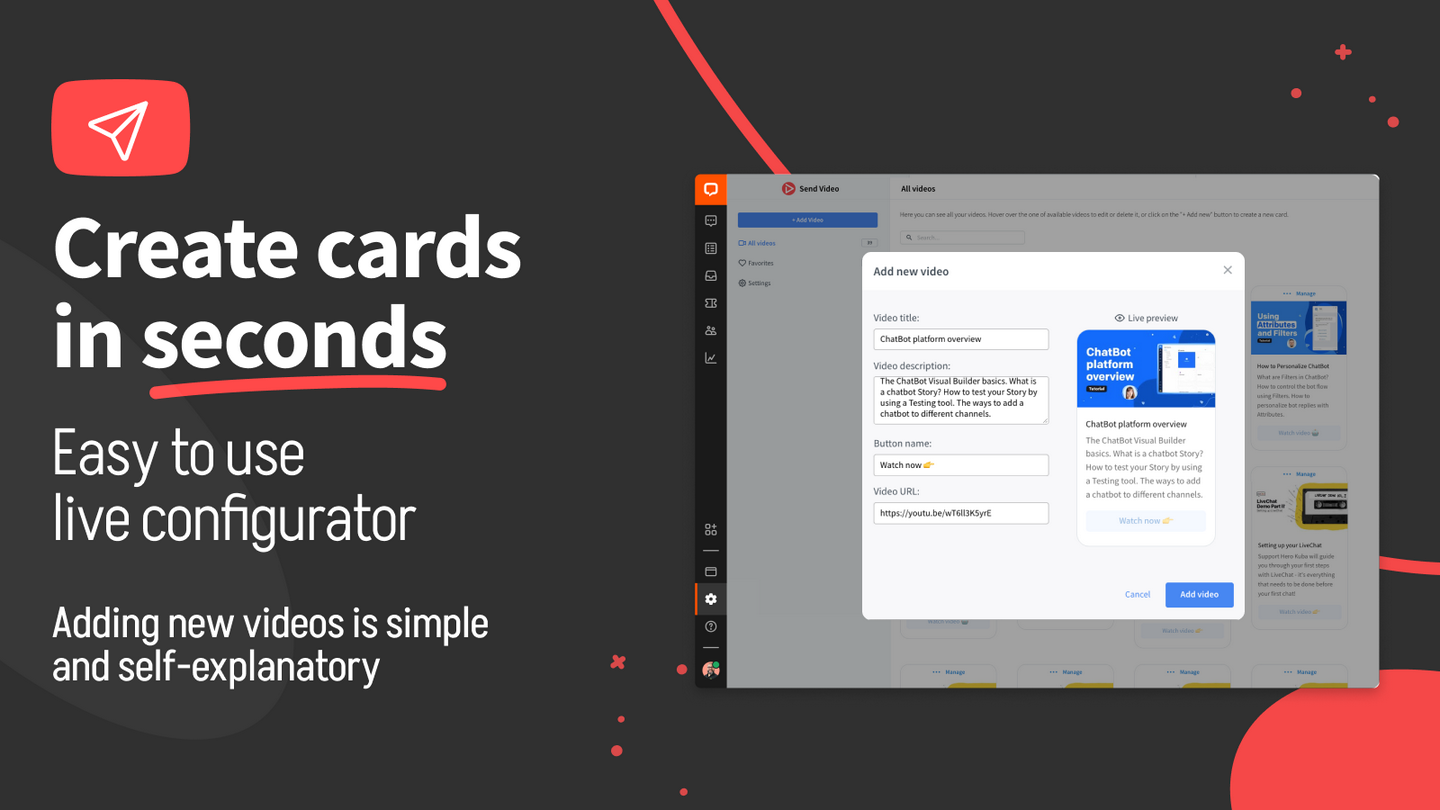 Create cards in seconds