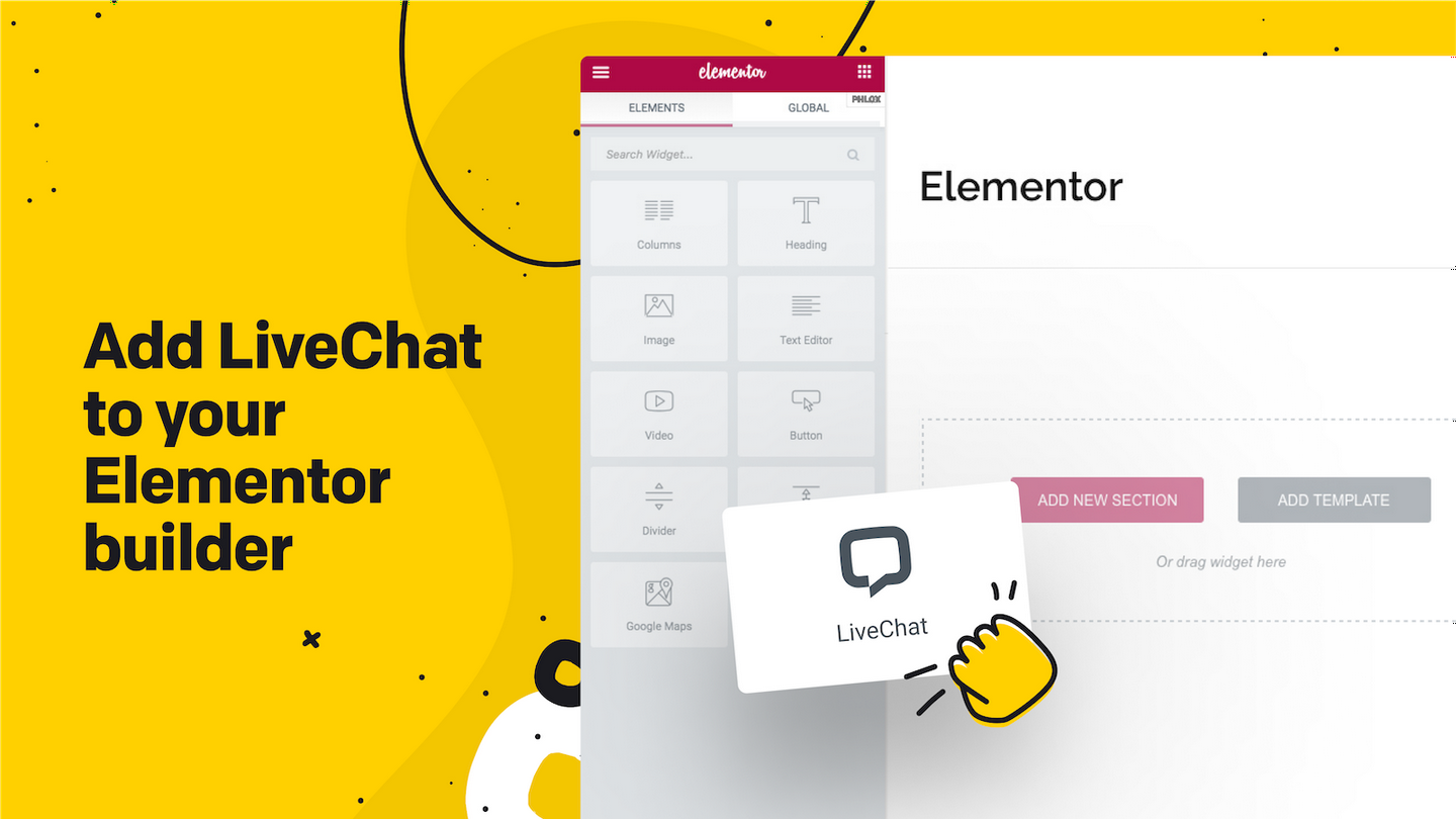 Add LiveChat to Elementor