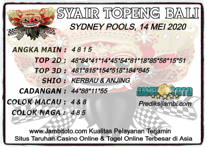 Kumpulan Syair Togel Sydney Kamis 14 mei 2020