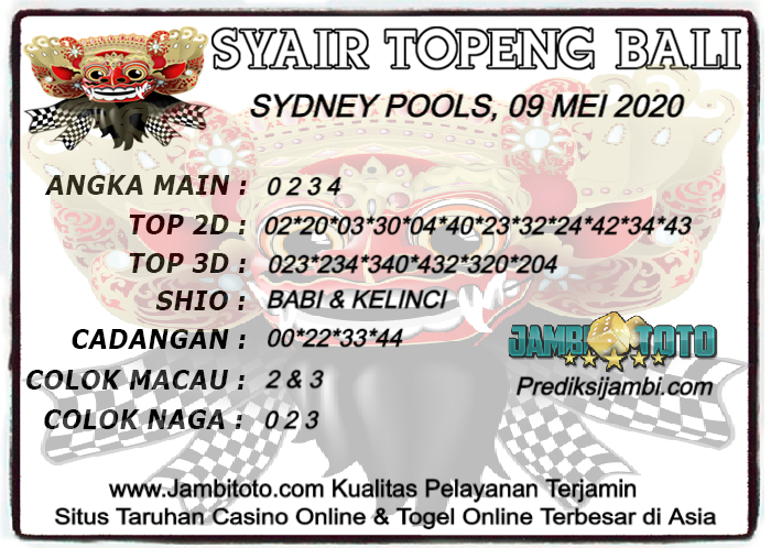 Syair Togel Sydney Sabtu 09 Mei 2020