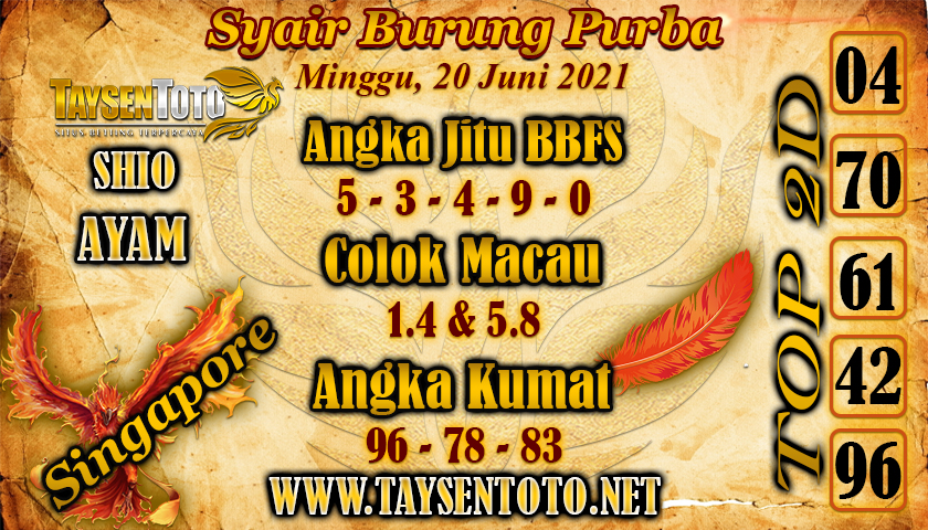 Syair Burung Purba SGP Hari Ini 20 Juni