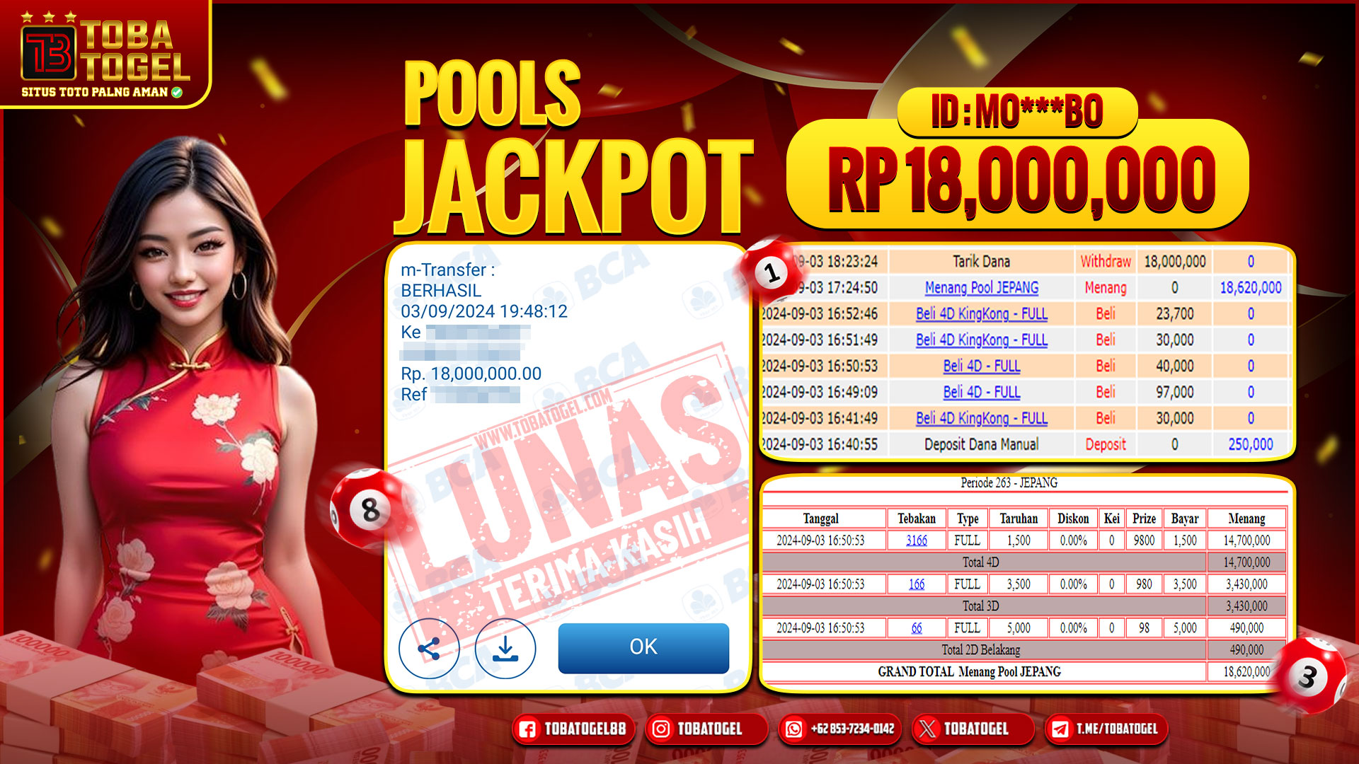 TOBATOGEL - JACKPOT TOGEL JEPANG 18 JUTA LUNAS ✅