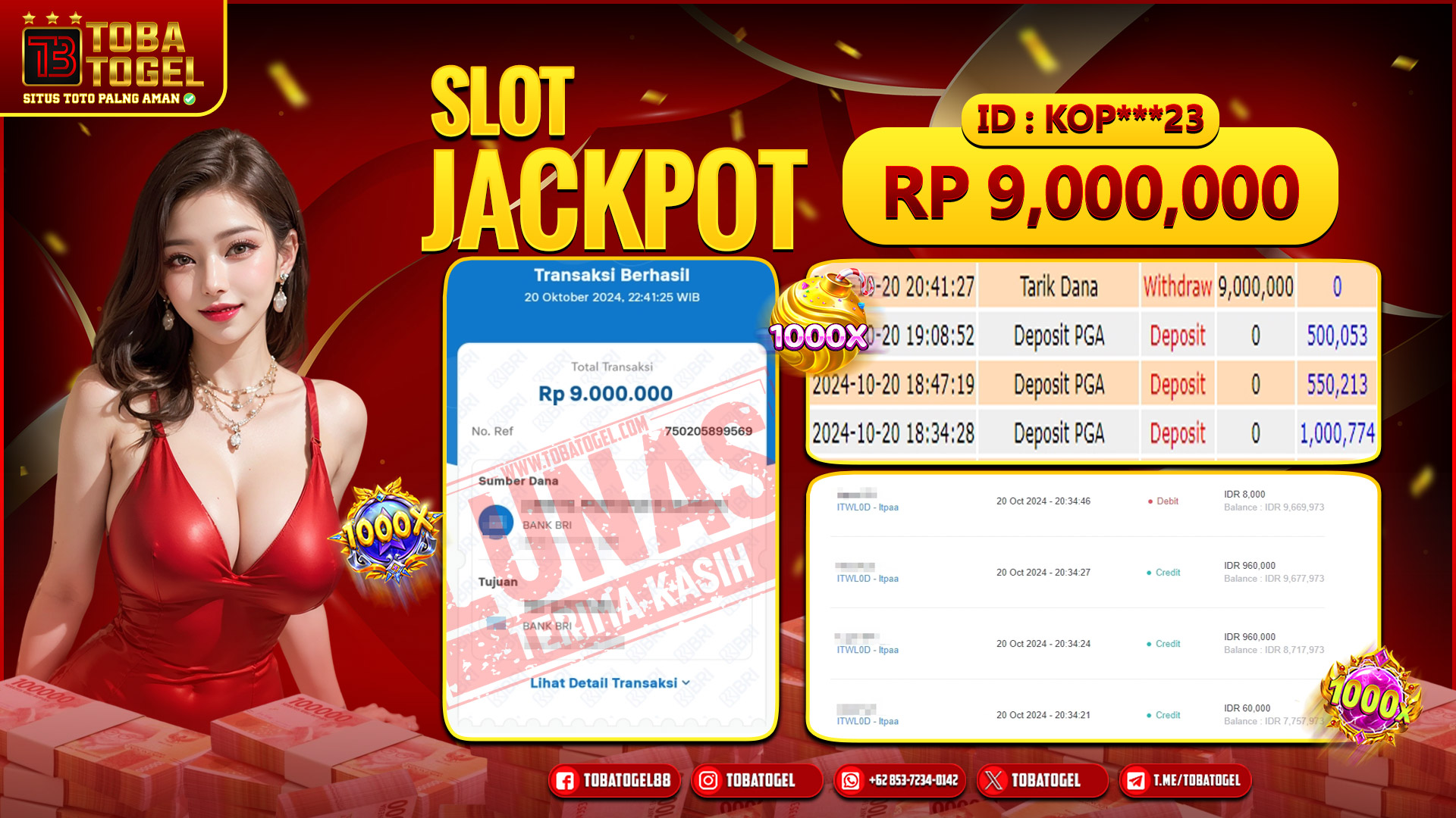 TOBATOGEL - JACKPOT SLOT PG SOFT 9 JUTA LUNAS ✅