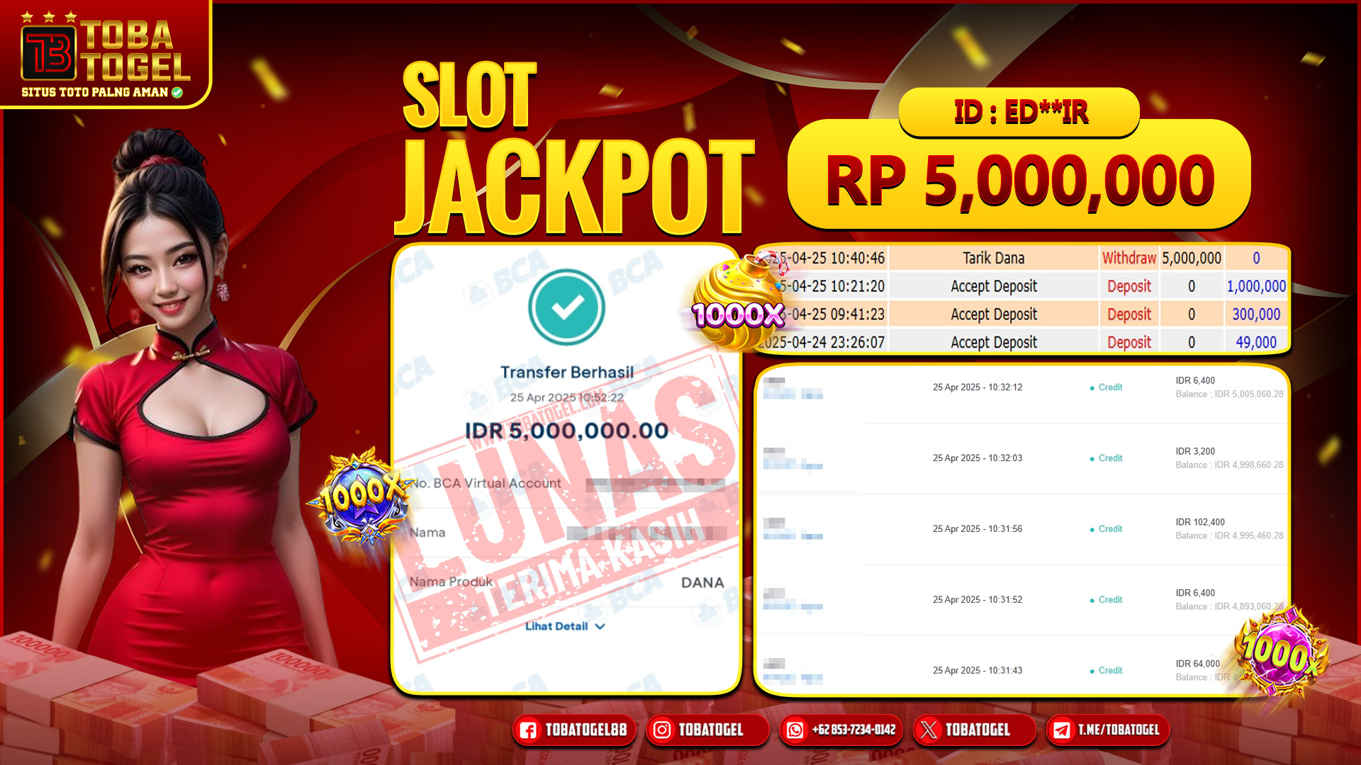TOBATOGEL - JACKPOT SLOT PG SOFT 5 JUTA LUNAS ✅