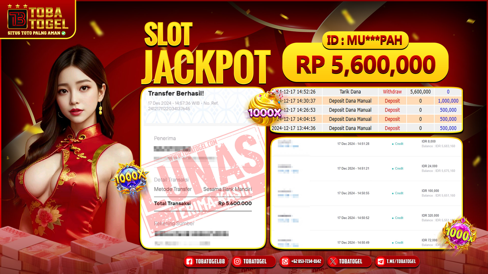 TOBATOGEL - JACKPOT SLOT PG SOFT 5.6 JUTA LUNAS ✅