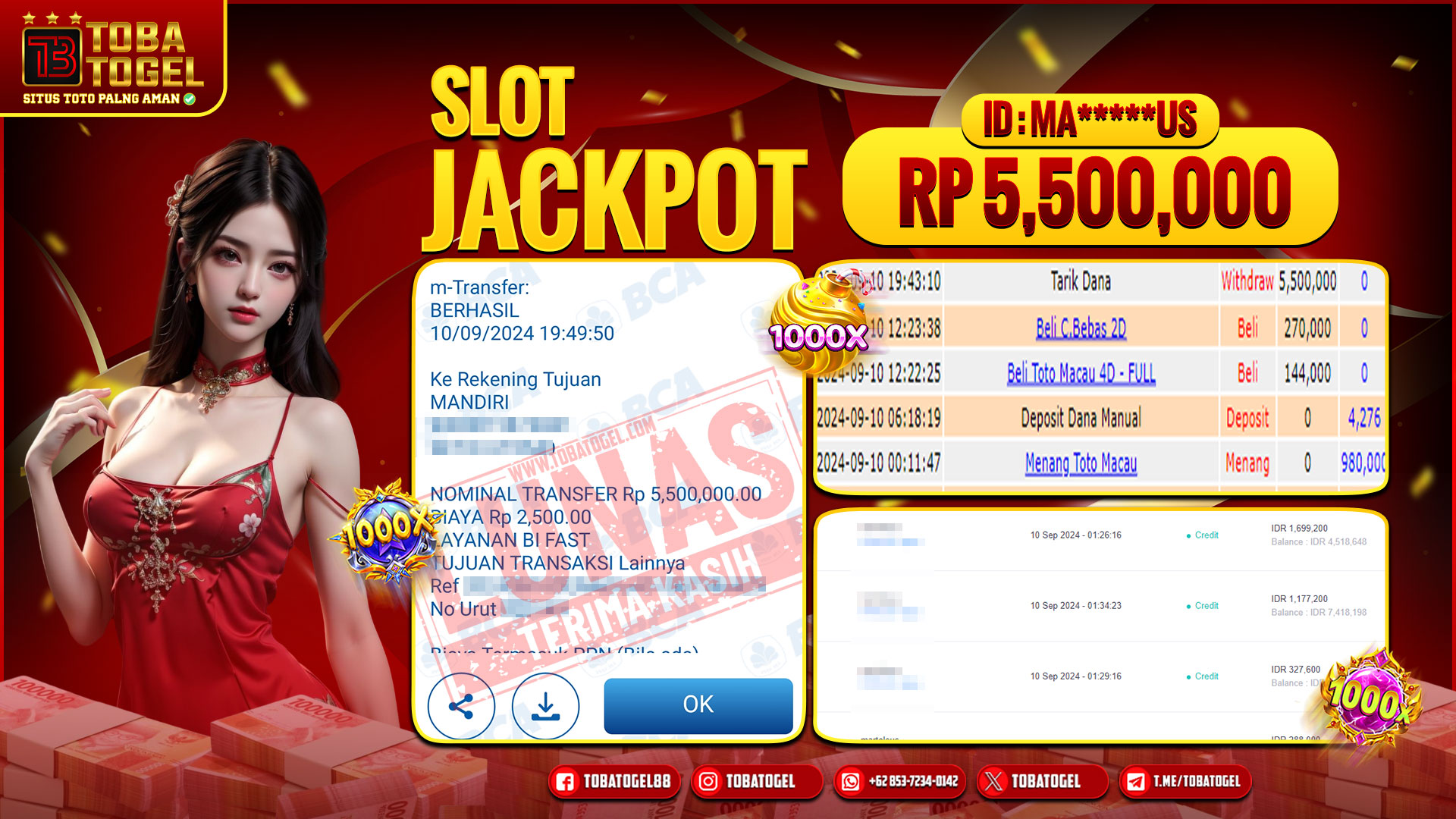 TOBATOGEL - JACKPOT SLOT PGSOFT 5 JUTA LUNAS ✅