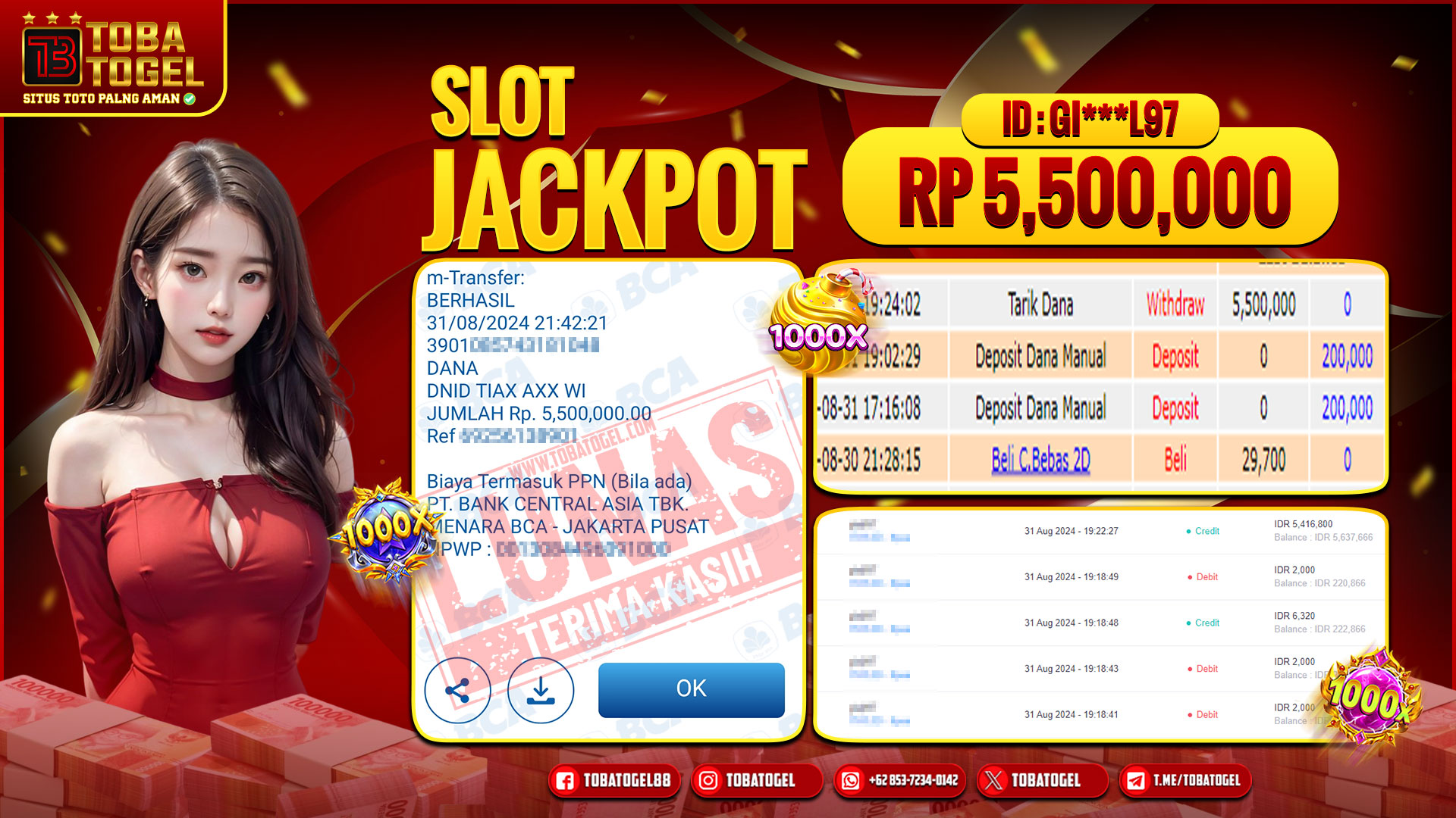 TOBATOGEL - JACKPOT SLOT 5 JUTA LUNAS ✅