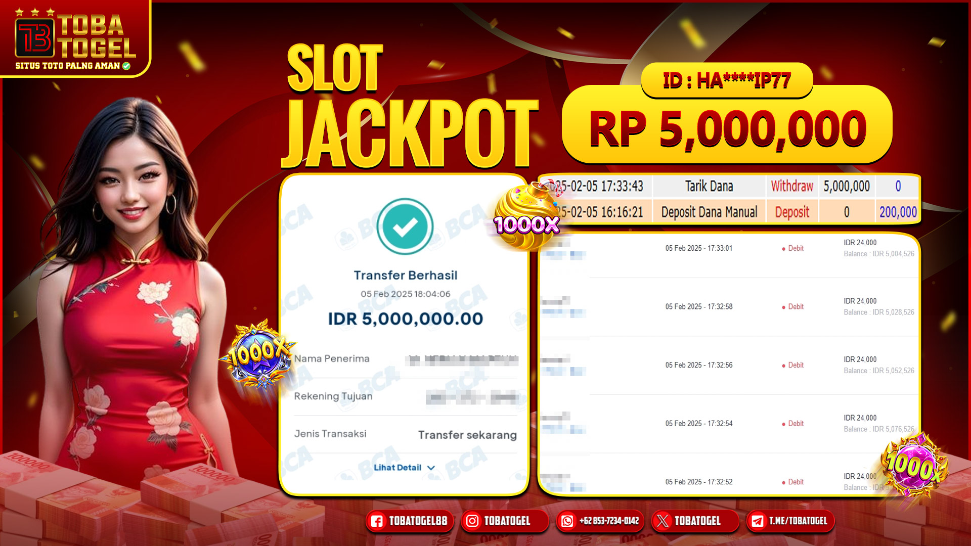 TOBATOGEL - JACKPOT SLOT PG SOFT 5 JUTA LUNAS ✅