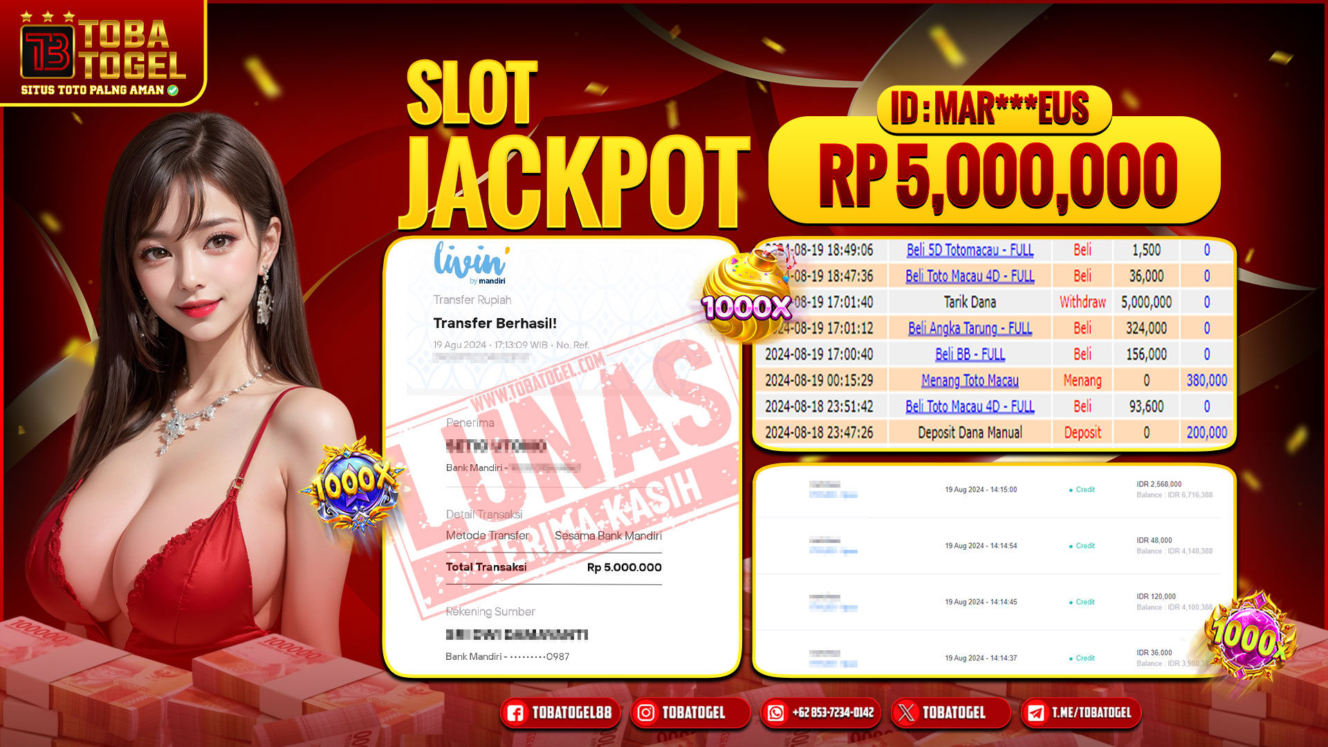 TOBATOGEL - JACKPOT SLOT GAMES 5 JUTA LUNAS ✅